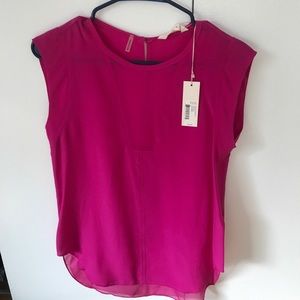 NWT Rebecca Taylor fuchsia silk top